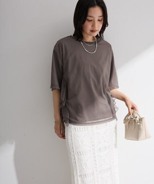 Green Parks ＳＥＴ２点チュール＋半袖ＴＥＥ Charcoal Gray
