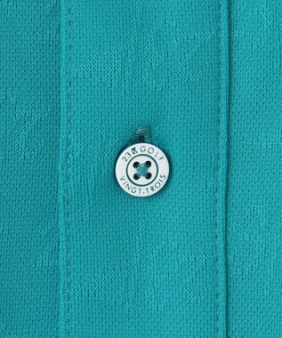 23区GOLF 【MEN】【吸水速乾・UVケア】ロゴジャガード 半袖ポロシャツ ターコイズブルー系