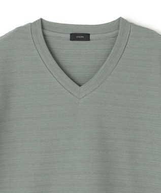 JOSEPH HOMME メランジリップル　Vネックカットソー ピーコックグリーン系