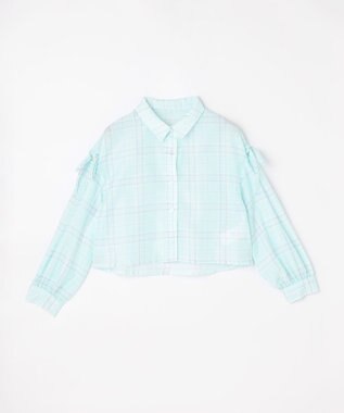 ANY KIDS シアーチェックシャツ サックスブルー