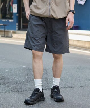 WEGO 【ウエストゴム/紐/速乾/洗濯可/SMLサイズ展開】ナイロンイージーショーツ ダークグレー