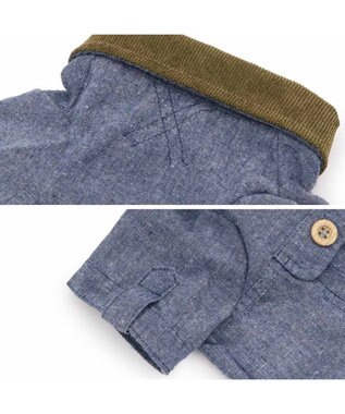 PET PARADISE ペットパラダイス コーデュロイ襟 シャツ 小型犬 ブルー