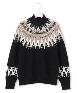 23区 L 【SLOW/一部店舗限定】ジャカード ハイネック ニット ブラック系5