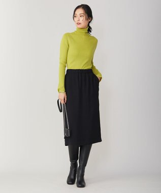 ICB 【WEB限定カラーあり・洗える】ライトダブルクロス スカート ブラック系