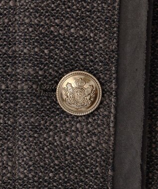 23区 サマーツイード 7分袖 ジャケット ダークブラウン系