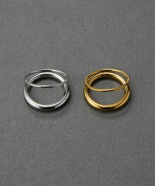 Phoebe 〈金属アレルギー対応〉デュオフォルムループリング　シルバー　ねじれ/ひねり/ステンレス シルバー