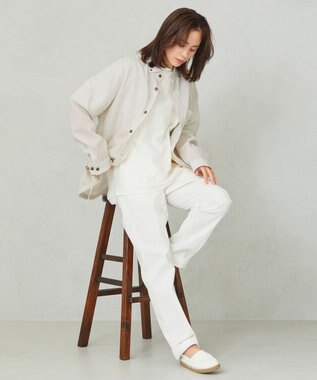 JOSEPH ABBOUD MOUNTAIN 【SPACE／UNISEX】オーガニックコットンリネンドライサッカー シャツ ベージュ系1