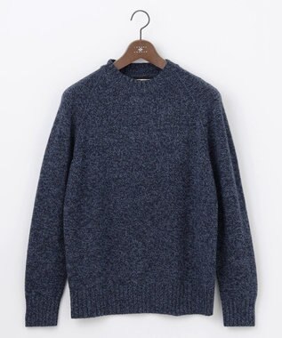 JOSEPH ABBOUD MOUNTAIN 【WEB限定・SPACE/イタリア糸使用/軽く暖かい/豊富なカラー】 ラムウール　クルーネック ニット ダルブルー系