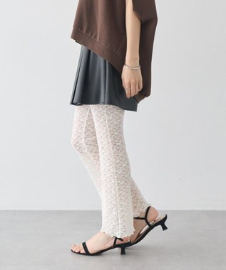 earth music&ecology レースフレアパンツ Off White