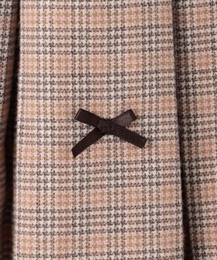 ANY KIDS リボン×チェック プリーツスカパン ブラウン×チェック