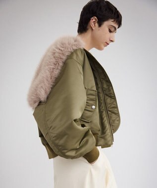 NAVE 【Nave】ファーカラーMA-1 カーキ系