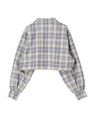 earth music&ecology ＣＨＥＣＫショートシャツジャケット Check Blue