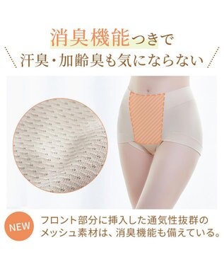 BRADELIS New York 【BRADELIS NewYork peace】綿混楽々dailyソフトショーツ23 接触冷感 吸汗速乾 サラッと快適な補正ショーツ シアーグレージュ