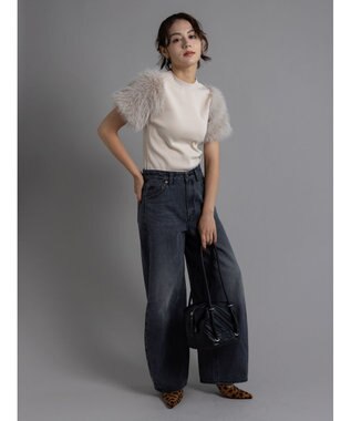 Te chichi スリーブファーニットプルオーバー《2025Autumn catalog item》 ベージュ