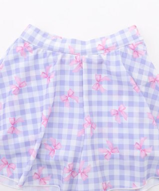 ANY KIDS 【UVカット】2WAYショルダーセパレート水着 ラベンダー×ラベンダーチェック