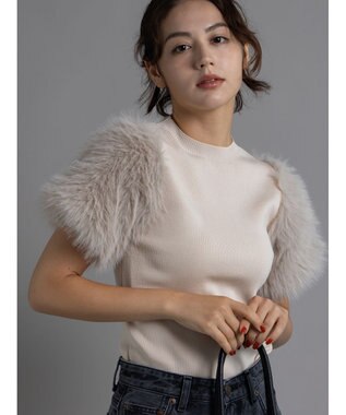 Te chichi スリーブファーニットプルオーバー《2025Autumn catalog item》 ベージュ