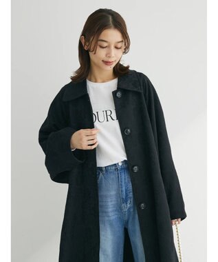 Green Parks ・ＥＬＥＮＣＡＲＥ　ＤＵＥ　ジャカードステンカラーコート Black