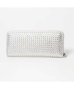 UNBILLION ペルケ perche / レザーメッシュ・ジャバラカード長財布 シルバー