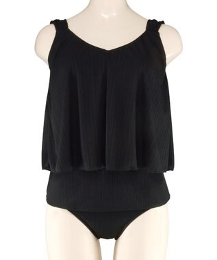 San-ai Resort（三愛水着楽園） ロングパンツセット　9M・11L　【Coral veil（コーラルヴェール）】 ブラック