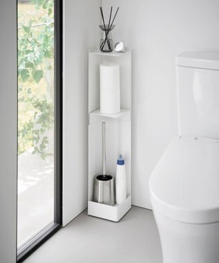 tower キャスター付きスリムトイレラック タワー ホワイト ホワイト