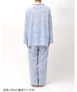 Wing パジャマ 綿100%(本体) 楊柳素材 高島ちぢみ（R） 長袖 長ズボン レディース EP8042 ウイング／ワコール サックス