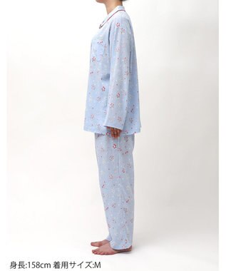 Wing パジャマ 綿100%(本体) 楊柳素材 高島ちぢみ（R） 長袖 長ズボン レディース EP8042 ウイング／ワコール サックス