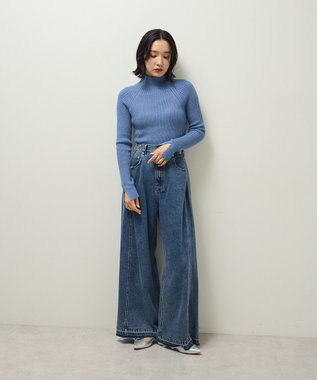 Green Parks ・Ｐｅｔｉｔ　Ｆｌｅｕｒ　ボトルネックリブニット Blue