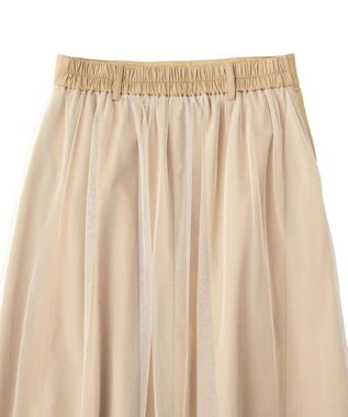 YECCA VECCA 異素材MIXロングスカート Beige