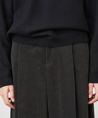 ATON SUVIN CORDUROY | タックワイドパンツ CHARCOAL GRAY