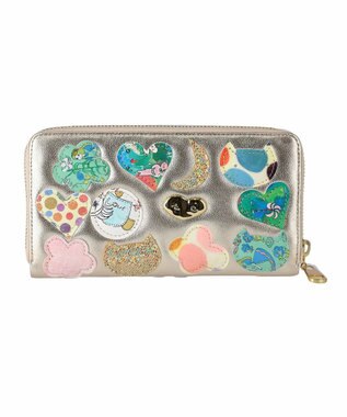 tsumori chisato CARRY tcパッチワーク ラウンドファスナー長財布 ゴールド