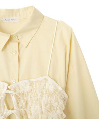Green Parks ＳＥＴ２点シャツ＋レースビスチェ Yellow