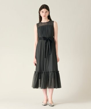 GRACE CONTINENTAL プリーツロングドレス グレー