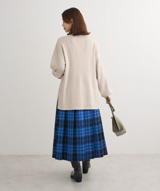 Green Parks 洗えるボトルネックリブニットプルオーバー Light Gray