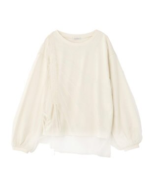 Green Parks シャーリングチュールドッキングプルオーバー Ecru