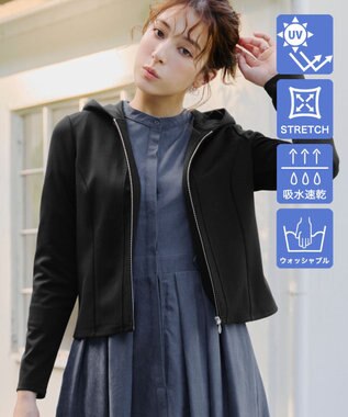 Tiaclasse L 【UVカット・吸水速乾・洗える】 “きれい見え” カットソーラインフードパーカー