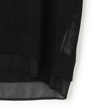 BEIGE， MORION / リネン レイヤードニット Black×Black