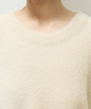 Green Parks シャギークルーネックニットプルオーバー Ecru