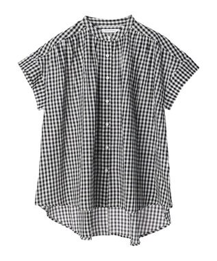 AMERICAN HOLIC フレンチスリーブバック切替シャツ Check Black