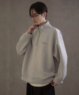 WEGO KEEPWARM　BIGハーフZIPプルオーバー ライトグレー