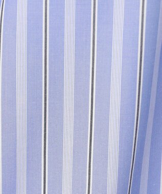 ANY L 【接触冷感/UVカット/抗菌防臭/速乾】エニイファンクション シャーリングブラウス ブルーランダムストライプ