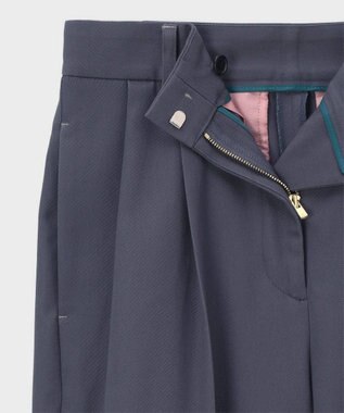 Paul Smith ウールライク ドレープ テーパードパンツ グレイッシュブルー
