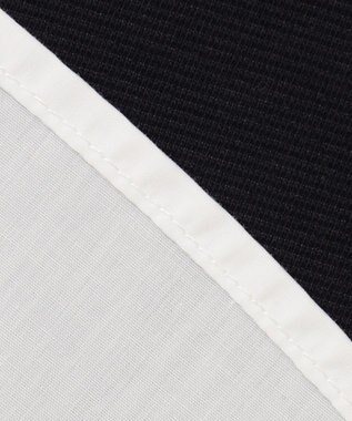 ANY 【洗える】異素材コンビ レイヤードトップス ブラック×ホワイト