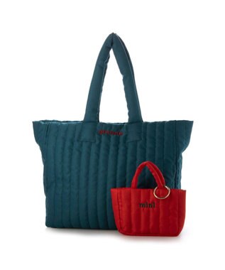 UNBILLION カシュカシュ cachecache / ビッグキルト刺繍親子トートバッグ グリーン