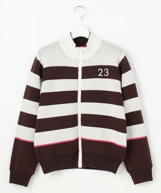 23区GOLF 【WOMEN】リバーシブルニットブルゾン ダークブラウン系2