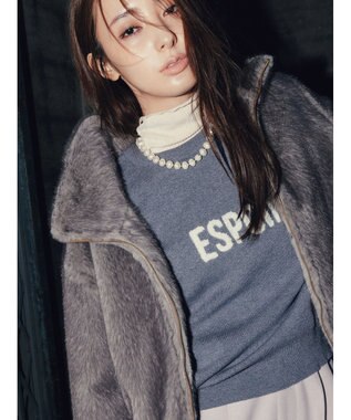 Te chichi 【宮本茉由着用】グラデーションファースタンドジャケット グレー