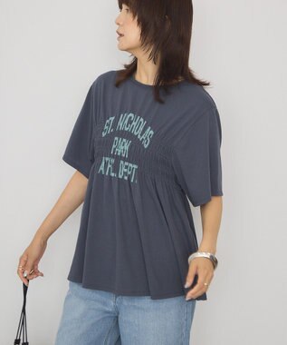 AMERICAN HOLIC シャーリングプリントTシャツ Navy