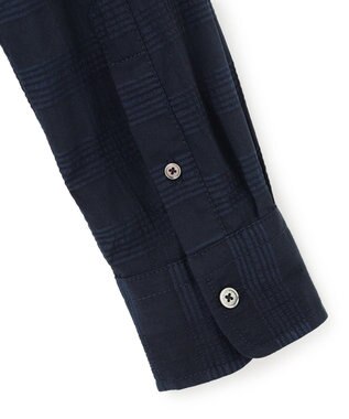JOSEPH HOMME 【WEB・一部店舗限定】ドビーチェックストレッチ　ウイングカラーシャツ ネイビー系