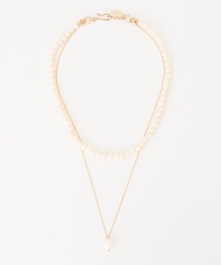 自由区 2連パール ネックレス ホワイト系