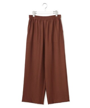 ICB 【人気のため新色追加・接触冷感・洗える】 ワッシャーツイル ワイドストレートパンツ マホガニー系
