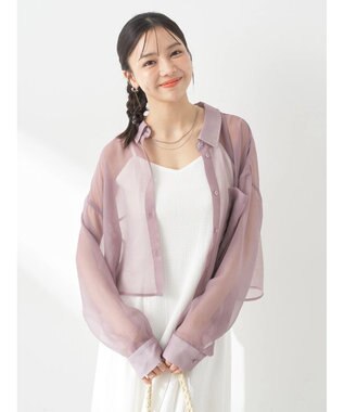 earth music&ecology ソデスリットクロップドシャツ Pink